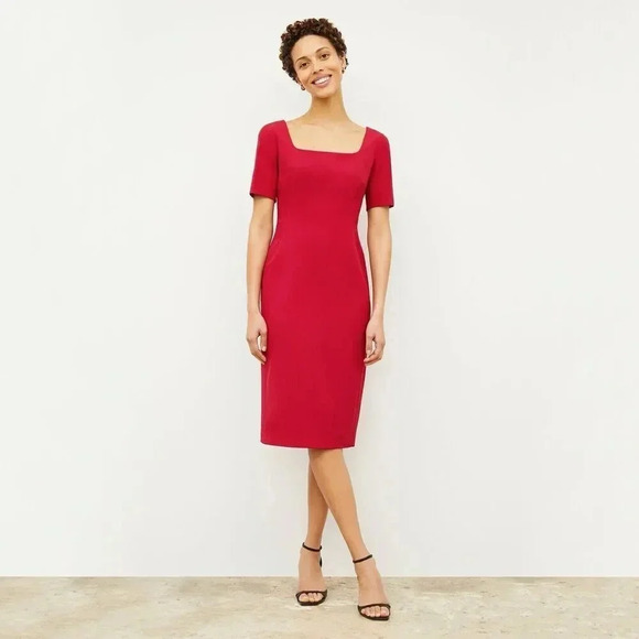 NEW M.M.LaFleur Size 2 The Noa Dress - Recycled WonderTex In Rhubarb - Picture 1 of 10
